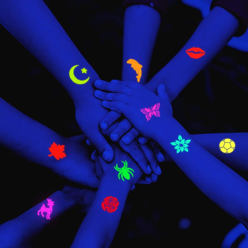 Positive Art UV Face & Body Paint Kit â€“ 12 Neon Colors (1 oz Each) + 60 Stencils & 3 Brushes | Blacklight Glow Paint, Safe & Washable Body Art for Festivals, Clubs & Parties - Image 5